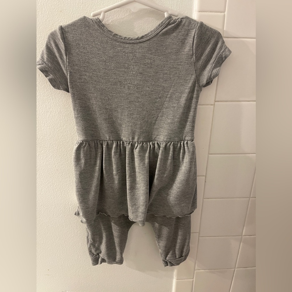 Ready Set Romper Twirl 6-12M solid grey color